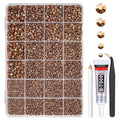 Copper Resin Rhinestones w B7000 Jewelry Glue for Bedazzling Crafting 2mm-6mm Brown Flatback Jelly Stones Diamonds Gems Bedazzler Kit for Nails Face Eyes Makeup Tumblers Bottles Crafts Shoes