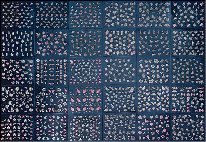 60 Sheets Flowers Nail Art Stickers Decals 3D Self-Adhesive Colorful Flower Rose Daisy Cherry Blossoms Nail Stickers Design Flowers Nail Art Supplies Charms for Nails Arts Manicure with Tweezers…