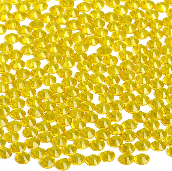 2880 Pieces SS12 Citrine Hotfix Rhinestones Flatback Round Crystal Glass Rhinestones Gems for Crafts Nail Face Art Clothes Shoes Bags DIY