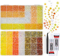 qiiipi 2 Big Boxes Yellow Resin Pearls and Rhinestones w B7000 Glue for Bedazzling Crafting Flatback Stones Gems Diamonds Half Pearls Bedazzler Kit for Nails Eyes Face Makeup Tumblers Bottles Crafts﻿