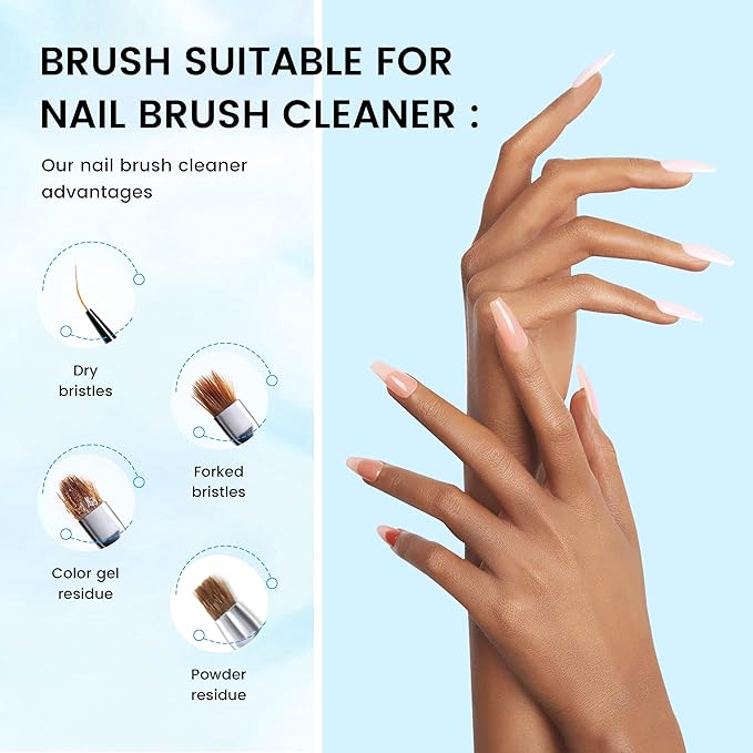 AIJIMEI Nail Brush Cleaner 120ml Acrylic Brush Cleaner Efficient Nail Cleaner for Acrylic Nails Professional Brush Cleaner for acrylic Clean and Maintain Your Nail Brushes with Cleaning Solution