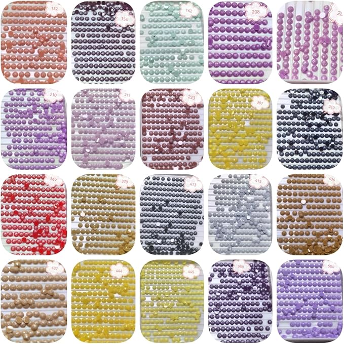 40000PCS Fairy Beads for Diamond Painting, Diamond Painting Accessories, 20 Colors Round Drills for Crafts, Bead Art or Nails Art, 2.8MM