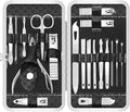 Manicure Set 19 in 1 Nail Clipper Set, Professional Stainless Steel Nail Kit for Women, Men, Nail Care Tools Suitable for Travel Manicure Kit, Grooming Kit with Leather Travel Case