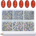 Bymitel Hotfix Crystal Rhinestones Round Gems for Crafts,Mixed 6 Sizes with Wax Pencil Kit, Crystal AB 1.3-3.2mm (SS3-SS12/8000pcs)