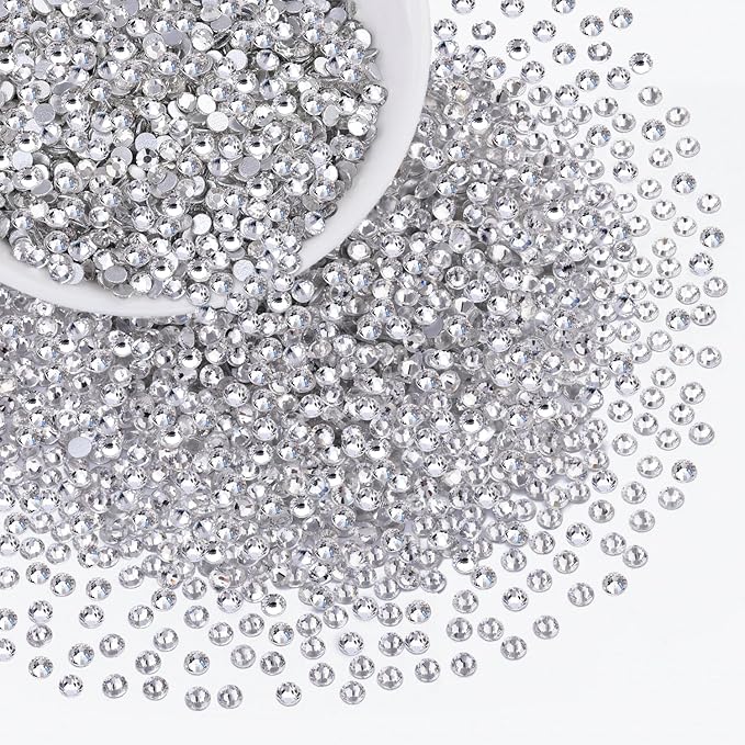 2500PCS SS10/2.8mm Crystal Rhinestones (Clear), Bedazzling Flatback Glass Rhinestones for Crafting Decor, Gems Diomand Charms for Tumbler Shoes Clothing Mugs Nail Art