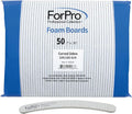 ForPro Professional Collection Zebra Curved Foam Board, 100/180 Grit, Double-Sided Manicure and Pedicure Nail Files, 7” L x .75” W, 50-Count