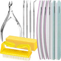 FANDAMEI Nail Care Set, Nail Files 100/180, Nail Buffer Block, Cuticle Tools, Nail Cuticle Nippers, Cuticle Trimmer, Cuticle Pusher, Manicure & Pedicure Kits, Toenail File, Yellow