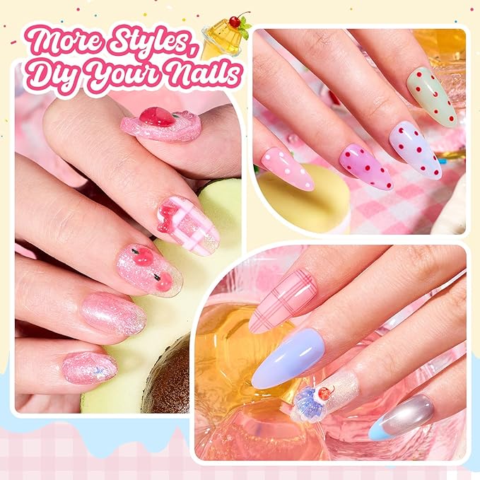 Beetles Spring Pudding Jelly Gel Nail Polish Set - 28PCS 20 Colors Jelly Pink Purple Red Blue Green Glitter Silver Cat Eye Base Glossy Matte Top Coat French Nails Gift Manicure for Women