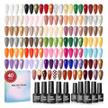 COSCELIA 40pcs Gel Nail Polish Set, 35 Colors Gel Polish with 5 Top Base Coat Red Nude Pink Glitter All Seasons Colors Nail Art Manicure Kit Salon DIY at Home Valentines Day Gifts for Women