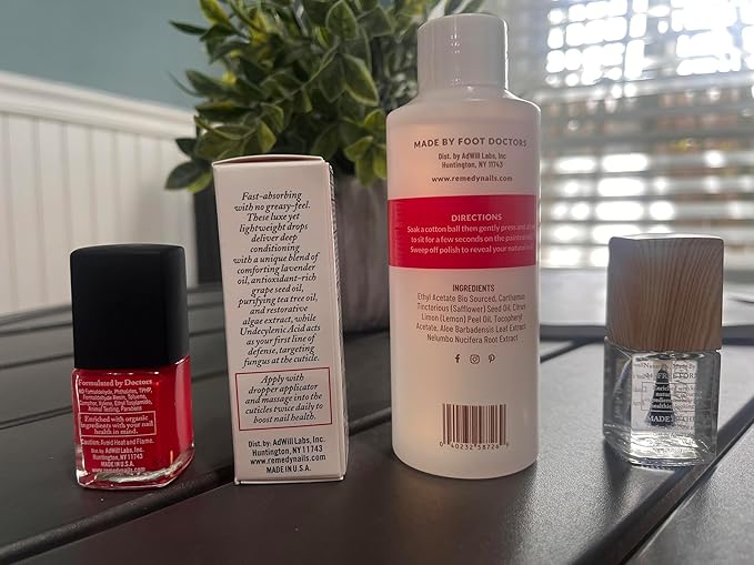 Dr.'s Remedy 4 Pack Nail Polish Treatment Kit, Start To Finish Kit With Total Two-in-One, RADIANT Remover, Therapeutic Cuticle Oil and CLARITY Coral
