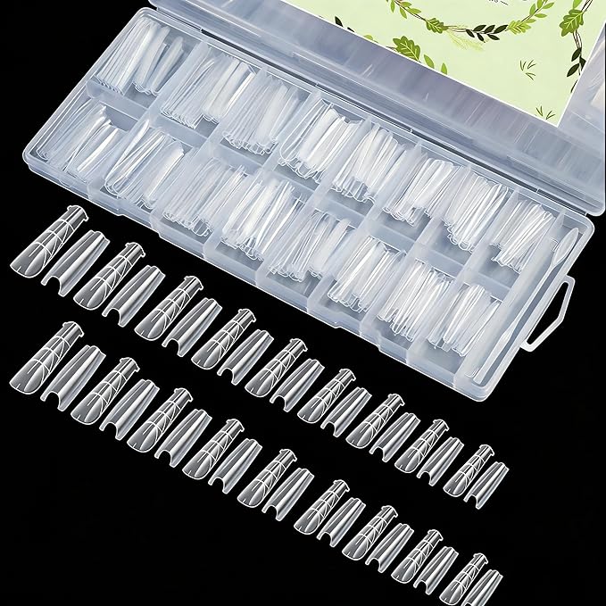 Sandwich Dual Nail Form 256PCS16 SIZES,2026 METOOLS DIY New Acrylic Polygel, quick building & Straight Built-in Apex Dual Forms Molds Reusable Polygel Tips for Nail Extension (COFFIN)