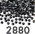 Beadsland Flatback Rhinestones Bulk, 2880pcs Black Rhinestones for Nails Crafts Clothes DIY Decoration, Black, SS34, 7.1-7.3mm