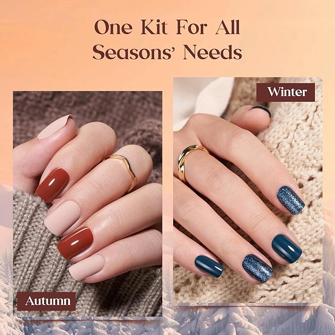 Beetles Press On Nails Kit - Festival Glow | 360Pcs 12 Colors Short Square Press On Nails | 15 Sizes Matte Glossy Glitter With Nail Glue & Nail Tabs Stickers, Fake Nails Kit Art For Women