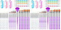 AROIC Acrylic Nail Brush Set - 28 Pcs Including UV Gel Art Brushes, 3D Extension Brush, Double Ended Dotting Pen for DIY With White Box, Colorful (Pack of 2)