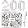 180 Grit Mini Sanding Bands for Nail Drill, 200 Pcs White Aluminum Oxide Sanding Bands for Nails, Gel/Acrylic with 2 Pcs Mandrel Bits, 3.1 MM Nail Drill Bits for Manicures and Pedicure