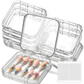 Xindojuz 6 Pcs Press On Nail Packaging Box, Acrylic Press on Nail Storage Cases for Pres Ons with 30 Pcs Adhesive Double Sided Tape for Fake Nails Display Storage Boxes Art Home Salon Supplies (Clear)