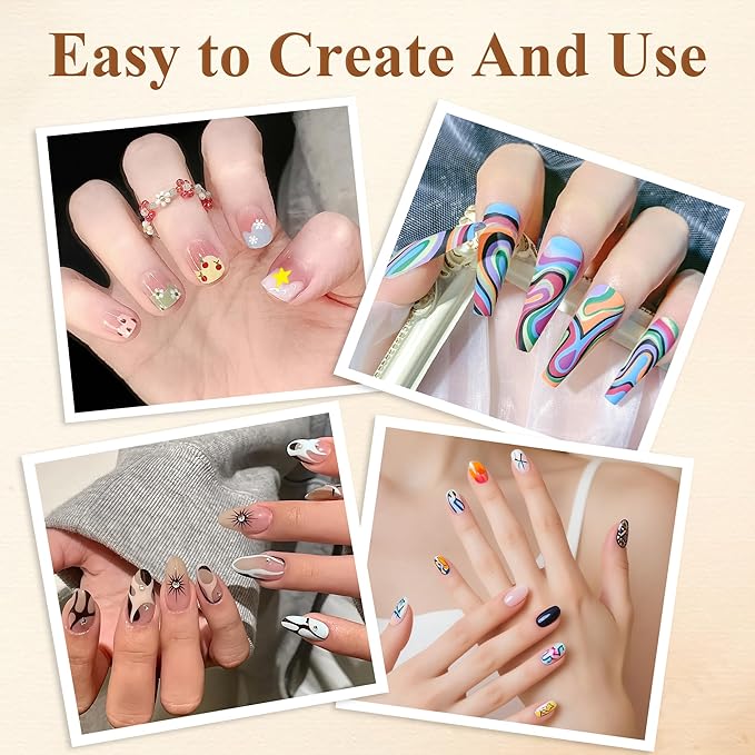 SUTROMA 12 Colors Nail Art Pens Kit, Waterproof and Quick Dry Nail Art Markers, Nail Polish Pens, DIY Art Nail Decorations