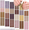 DANNEASY 24 Sheets Nail Polish Stickers Full Nail WrapsSolid Color Nail Polish Strips for Women Gel Nail Strips Self Adhesive Fingernail Stickers Manicure Kit with File, Cuticle Stick