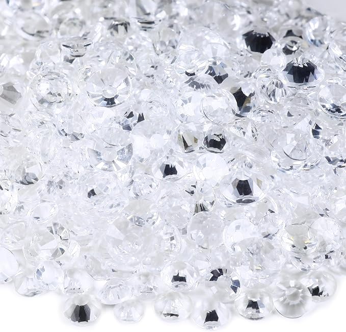 Genie Crystal 4,5,6.4 mm Mixed Size Clear Transparent Flatback Rhinestones 80 Grams, ss16,ss20,ss30 Unfoiled Glass Rhinestone for Tumbler, Shoes, Makeup,Dance Costumes, Dress