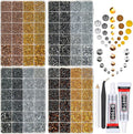 8 Color 2-6mm Golden Silver Copper Resin Rhinestones w B7000 Jewelry Glue for Bedazzling Crafting Flatback Stones Gems Diamonds for Nails Face Eyes Makeup Tumblers Bottles DIY Crafts Clothes