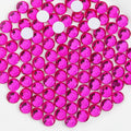 Beadsland 1440pcs Flat Back Crystal Rhinestones Round Gems for Nail Art and Craft Glue Fix, Hot Pink, SS12, 3.0-3.2mm