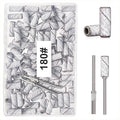 Small Sanding Bands for Nail Drill, 100pcs Mini Bands 180 Fine Grit Nail File Sanding Bands with Upgrade 2pcs 3/32'' Mandrels Bits, for Acrylic Nail Gel Removal, Plastic Polishing Manicure, White