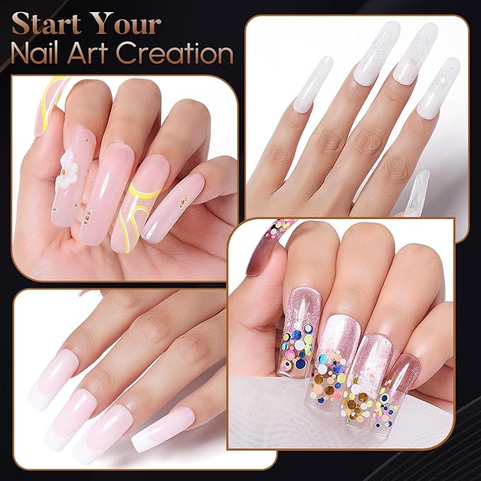 Nicedeco Poly Extension Gel Dual Nail Forms, 120pcs Nail Molds for Builder Extension, 5 Style 12 Size Dual Forms for Gel Nail Tips Nail Art Design Salon DIY Kit 2
