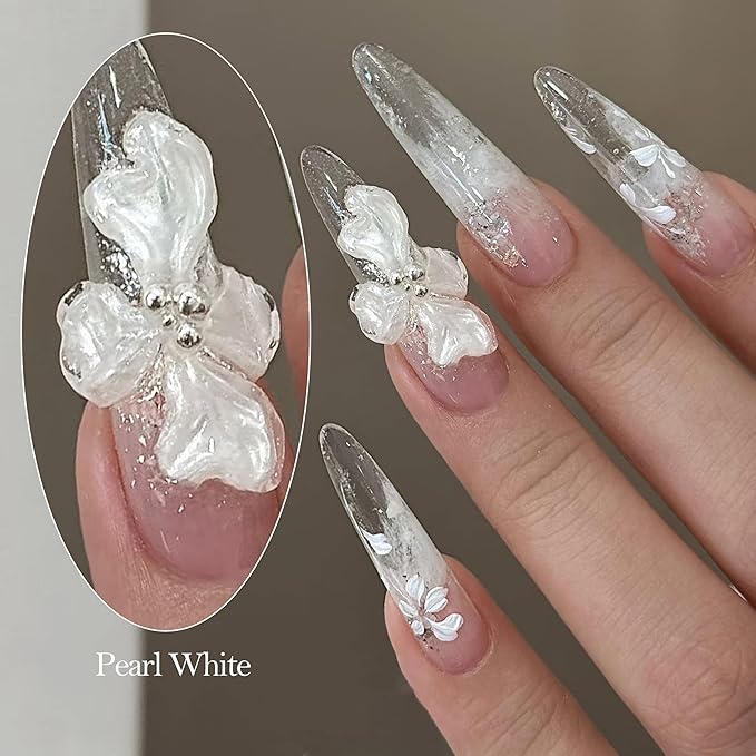NAILGIL Solid Builder Gel For Nails, Pearl White 3D Sculpture Nail Art Non-Sticky Hand Hard Extension Gel Sock Off UV with Mold for Nail Art Salon Home DIY