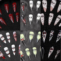 6 Packs 144Pcs Halloween Acrylic Press on Nails Kit, Reusable Full Cover Fake Nails, Stick on Glue on False Nails for Women & Girls
