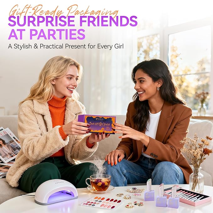 gelike ec Gel Nail Polish Set: HEMA Free Gel Polish Kit With 16ML 12 Fall Colors Big Bottles for Young Women Manicure DIY at Home with Color Chart and Stickers 2026