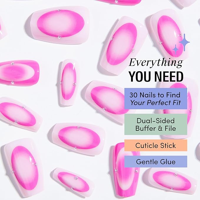 Chillhouse - Chill Tips, Press on Nails Kit - Into the Void (Square) - 30 Nail Shapes & Sizes - Up to 2 Weeks of Wear - Customizable Fit - Reusable - Latina Founded & Women Owned - Beauty & Self Care