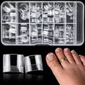 240pc Soft Gel Toe Nail Tips Short Fake Toenail Tips Square Fake Toe Nail Tips for Toes Press on Toenails, Clear False Toe Nail Press ons, 12 Sizes French Artificial Toe Tips Acrylic Nails