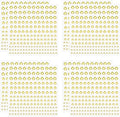 PATIKIL 1320 Pcs Acrylic Gem Sticker, 4 Size 3/4/5/6mm Self Adhesive Rhinestones Face Gem Stones Bling Jewelry for Nail Art Craft Clothes DIY Makeup Decoration Party, Light Gold