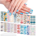 WOKOTO 20 Sheets 280 Pieces Marble Design Gradient Gel Nail Polish Strips, Full Wraps Stick On Press On Nails for Women Gradient Nail Art Gel Stickers Wraps, Easy Application, Salon Quality