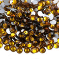 Genie Crystal ss20 Topaz Flatback Rhinestones 1440 Pcs Pack, 5mm Gold Glass Rhinestone for Bling Tumbler, Shoes,Clothing, Costume, DIY Decoration