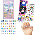 Hello Kitty and Friends Press-On Nails for Kids - Bundle with 48 Stick-On Nails Featuring My Melody, Kuromi, Cinnamoroll, More Plus Stickers, More | Hello Kitty Manicure Kit for Girls