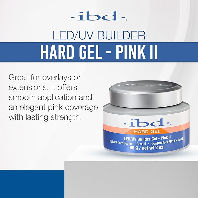 IBD Hard Gel LED/UV, Builder Gel, Pink II, 2 oz