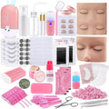Pretty memory Eyelash Extension Kit for Beginners, 343 Pcs Lash Extension Kit with Everything Includes 2 Mannequin Heads Facial Mister Tweezers Glue USB Fan for Practice Training