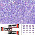 31000Pcs Lavender Resin Rhinestones for Bedazzling, 2-6mm Mixed Sizes, Bedazzled Flatback Gems Crystal Jewels Diamonds Gemstones Stones Bedazzle Set with B7000 Glue for Crafting Clothes Crafts