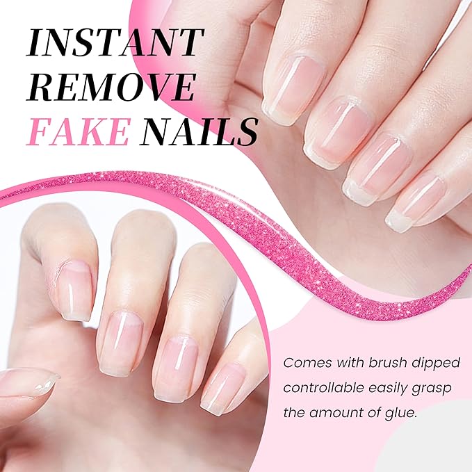 Nail Glue Remover for Press On Nails and Nail Tips Professional-grade nail glue remover specifically designed to safely dissolve adhesive 1.69 fl oz (30ml, 1pcs)