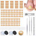Ingrown Toenail Care Kit with Flexible Strips(134PCS), Professional Toenail Tool Kit Includes Breathable Toenail Bands, Curved Pads, Painless File & Lifter Tools | Home Pedicure Maintenance Set