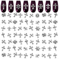 120 Pcs Cross Nail Charms and Gems – 3D Acrylic Silver Cross Charms for Nails for DIY & Professional Manicure – Easy-to-Apply & Durable Nail Decorations, Versatile for Y2K or Daily Manicure Designs