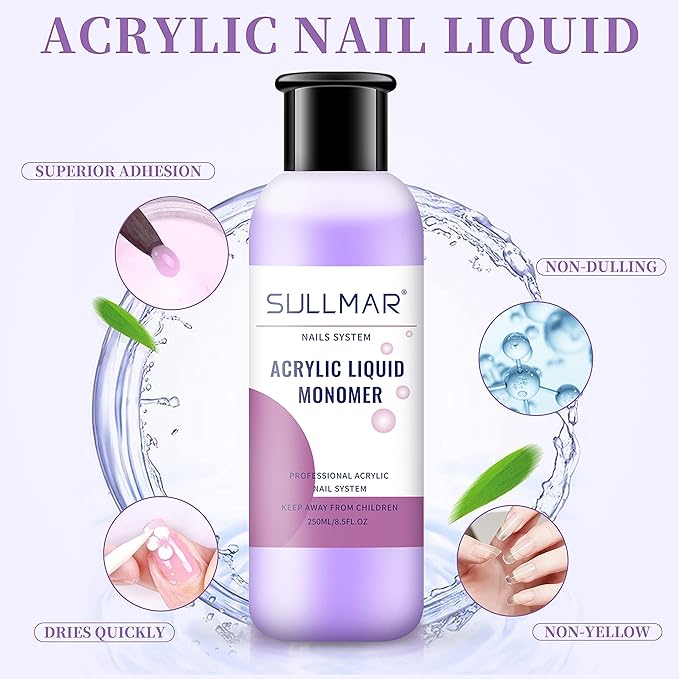 Acrylic Monomer Liquid Nail Monomer Liquid Acrylic Monomer Liquid Monomer For Acrylic Nails Nail Monomer Liquid 250ml/8.5FL.OZ