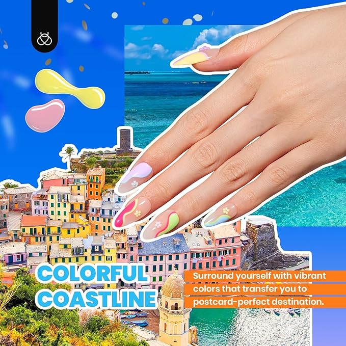 beetles Gel Polish Kit - 36 Colors Nail Kit Pink Purple Cat Eye Polish Set With 4pcs Base and Glossy Matte Glitter Top Coat Travel Diary Soak off Uv Gel Manicure Gift for Women