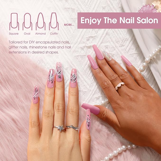 ROSALIND Purple Poly Extension Gel, 80ml/2.7 oz Purple Pink Poly Nail Gel Fall Colors Violet Builder Set for Nail Art Decoration, Nail Thickening Extension Easy to DIY Use at Home Need UV Lamp