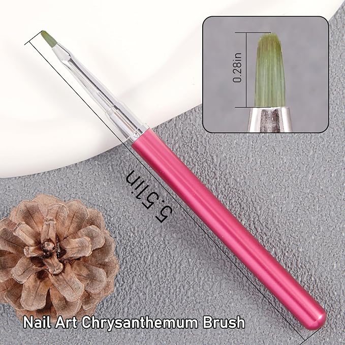 DANNEASY Nail Art Brushes for Gel Polish, Nail Drawing Pen for Daisy, Petals, Leaves, Flower, 3d Floral Nails Art Brush Design Tools Acrylic Manicure Brushes