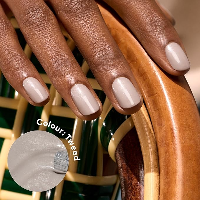 Manucurist Green Flash LED Tweed Grey Gel Nail Polish - Vegan, 12-Free, Plant-Based Gel Polish - Strengthens and Protects the Nail - Made in France - 0.5 fl oz