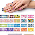 DANNEASY 20 Sheets Color Blending Nail Polish Stickers Full Nail Wraps for Women Marble Fingernails Wrap Self Adhesive Nail Polish Strips Gel Nail Strips with File, Cuticle Stick