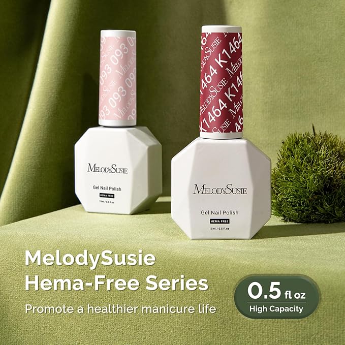 MelodySusie Hema Free Gel Nail Polish, 0.5 Fl Oz Thick Rosy Brown Gel Polish, Non-Toxic, Long Lasting, Soak Off UV Nail Polish, Manicure Nail Design Salon DIY Nail Art at Home K1464