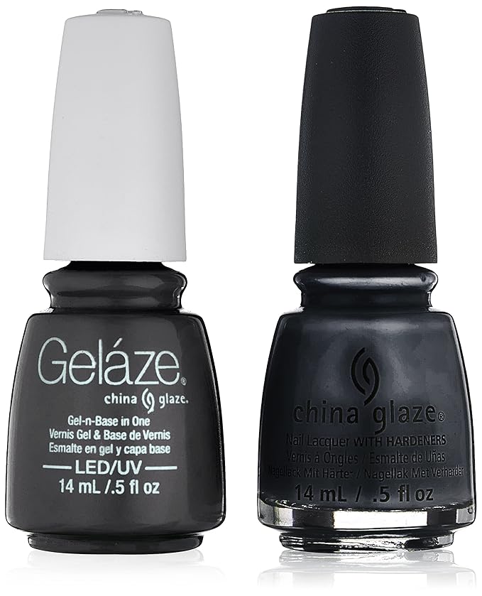 China Glaze Gelaze Tips and Toes Nail Polish, Black Diamond, 2 Count